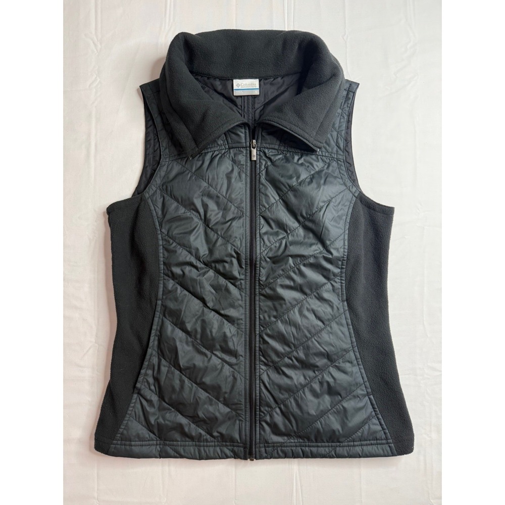 Columbia Women's Black Hybrid Quilted Vest Size S Full Zip Gorpcore AL1488